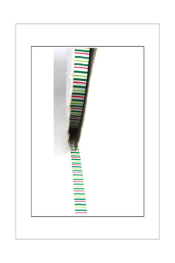 Satin Ribbon, Single Sided, Woven Edge - Christmas - Stripes