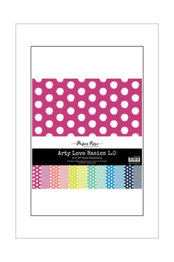 12 x 12 - Patterned Paper Collection - Paper Rose - Arty Love Basics 1.0 (Spots & Stripes)