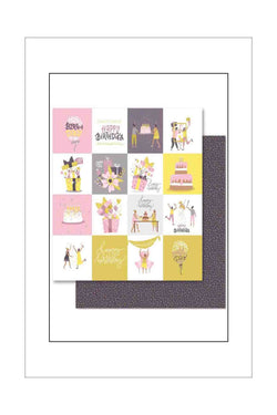 12 x 12 - Patterned - Paper Rose - Birthday Girl Sentiments & Sprinkles (E)