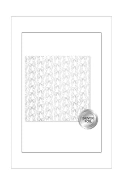 12 x 12 - Patterned - Foil - Bows (Silver)