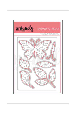 Emboss & Cut - Uniquely Creative - Embossing Folder & Die - Butterfly & Leaves