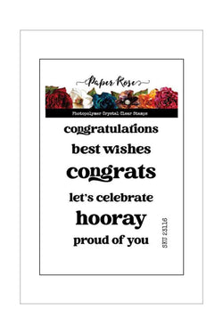 Stamps - Paper Rose - Congratulations Sentiments