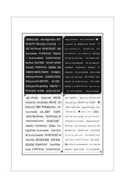 A4 - Cut-a-Part Sentiment Sheets - Uniquely Creative - Cardmaking Mixed Black & White