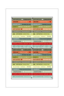 A4 - Cut-a-Part Sentiment Sheets - Uniquely Creative - Coloured Mixed (Seize the Day)