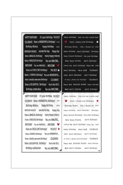 A4 - Cut-a-Part Sentiment Sheets - Uniquely Creative - Birthday Mixed Black & White