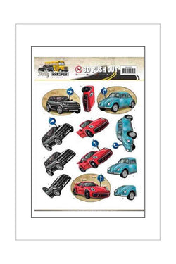 Ephemera - Die Cut Pictures - Find It - Push Out Pictures - Daily Transport Cars