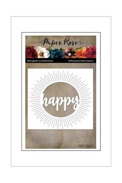 Dies - Paper Rose - Happy Circle With Rays