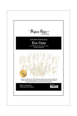 Ephemera - Die Cut Pictures - Paper Rose - Lavender (Gold Foil)