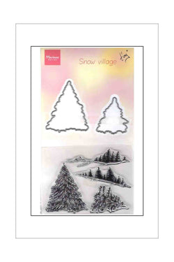 Stamps and Die Set - Marianne Design - Trees and Village Scene