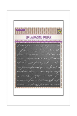 Embossing Folder - Nellie Snellen - 3D Square - Script