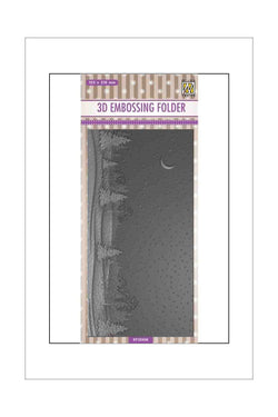 Embossing Folder - Nellie Snellen - 3D Moonlit Snowy Scene Slimline