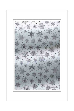 A4 - Patterned - Chiffon Glittered - Snowflake - Black and White