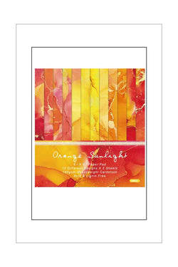 6 x 6 - Patterned - Paper Pad - Poppy Crafts - Orange Sunlight