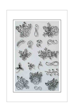 Stamps - Poppy Crafts - Roses and Flourishes (Large Set)