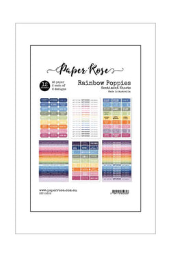 A5 - Sentiment Sheets - Paper Rose - Rainbow Poppies