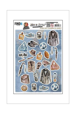 Ephemera - Die Cut Pictures - Find It - Push Out Pictures - Suit to Sport
