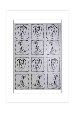 A4 - Patterned - Metallic - Tux and Guitar