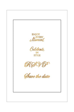 Hotfoil Stamps - Couture Creations - Small Sentiments (Save the Date, RSVP)