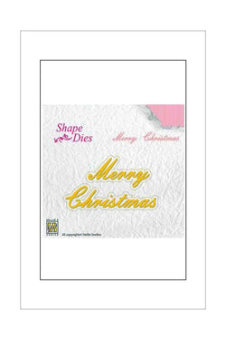 Dies - Nellie's Choice - Shape - Words - Merry Christmas with background