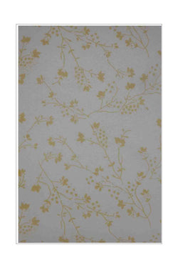 A4 - Patterned - Chiffon Glittered - Japanese Blossom - Amber on Pearl