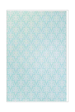 A4 - Patterned - Metallic Ballroom - White on Aqua Green - A Paper Experience