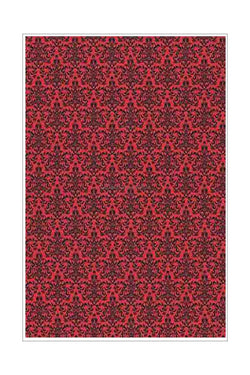 A4 - Patterned - Metallic Damask - Red / Black - A Paper Experience