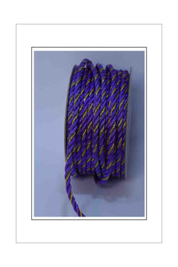 Cord, Woven, 4mm Purple / Gold