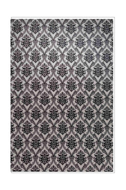 A4 - Patterned - Metallic Damask - White Gold & Black - A Paper Experience