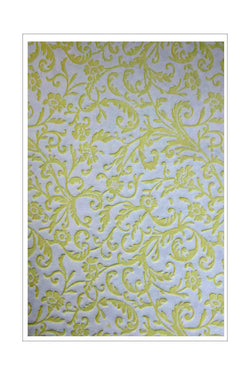 A4 - Handmade Papers - Cotton - Recycled - Embossed Florentine - White / Lemon - A Paper Experience