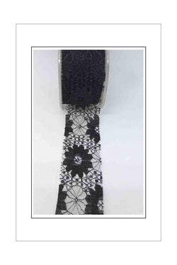 Lace Ribbon - Floral - Black - A Paper Experience