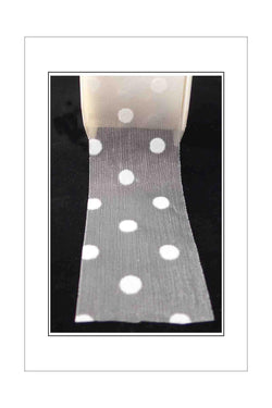Organza Ribbon Cut Edge White Polka Dots - A Paper Experience