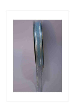 Organza Ribbon, Satin Edge, Metallic Silver Thread Baby Blue - A Paper Experience