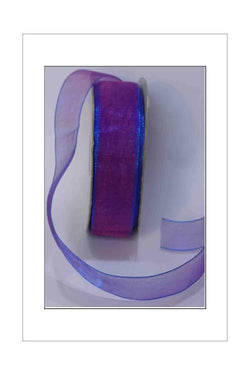Organza Ribbon, Woven Edge Shot Purple/Blue - A Paper Experience