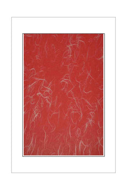 A4 - Handmade Papers - Japanese - Rayon Unryushi Long Thread - Red