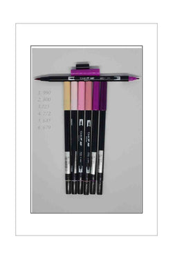 Pens - Tombow Dual Ended Fine/Brush - Cream / Pinks