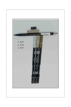 Pens - Tombow Dual Ended Fine/Brush - Greys