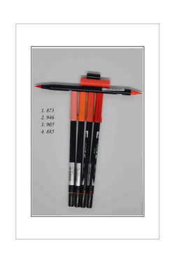 Pens - Tombow Dual Ended Fine/Brush - Orange/Reds