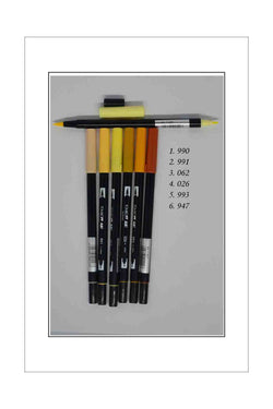 Pens - Tombow Dual Ended Fine/Brush - Yellow/Ambers