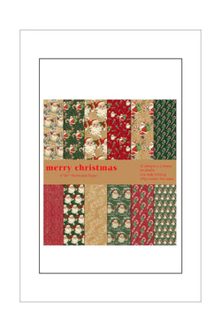 6 x 6 - Patterned - Paper Pad - Poppy Crafts Little Santa
