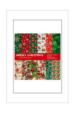 6 x 6 - Patterned - Paper Pad - Poppy Crafts Merry Christmas