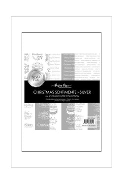 6 x 6 - Patterned - Paper Pad - Christmas Sentiments Foil - Silver