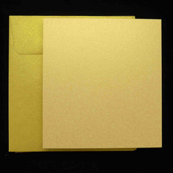 145 x 145 - Metallic Card & Envelope - Packs - Bright Gold - A Paper Experience