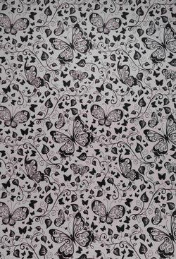 A4 - Patterned - Metallic Butterflies - Black and White - A Paper Experience