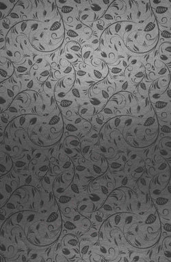 A4 - Patterned - Metallic Floral Flourish Leaf - Black on Black - A Paper Experience