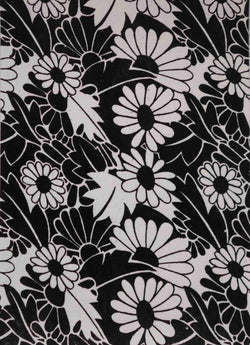 A4 - Patterned - Velvet / Flocked - Daisies - Black & White - A Paper Experience