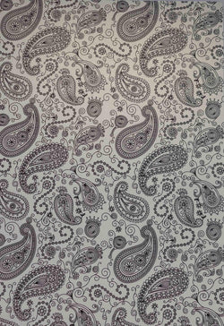 A4 - Patterned - Metallic Paisley - White Gold & Black - A Paper Experience