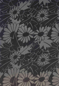 A4 - Patterned - Velvet / Flocked - Daisies - Black on Black - A Paper Experience