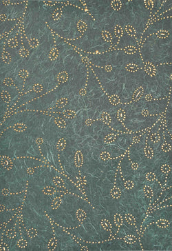 A4 - Patterned - Chiffon Precious Metals (Embossed) - Vine Forest Green / Gold - A Paper Experience