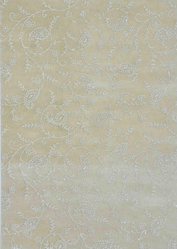 A4 - Patterned - Chiffon Glittered Paisley Vine - Sage Green / Silver - A Paper Experience