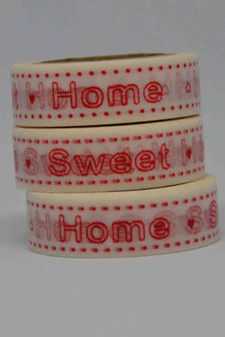 Washi Tape - Home Sweet Home - Red on White